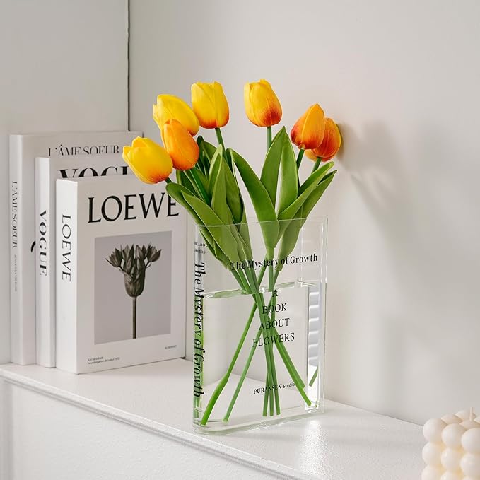 Puransen Clear Book Flower Vase by Puransen