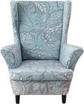 KRFOONN Velvet Wing Chair Slipcovers 2 Piece Stretch Printed Wingback Chair by KRFOONN