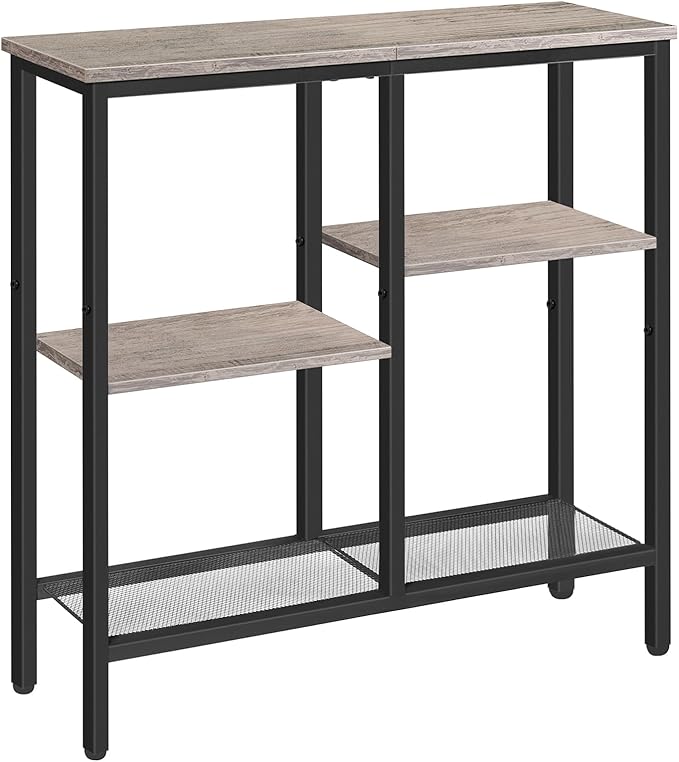HOOBRO Narrow Console Table, Sofa Table, 4-Tier Industrial Entryway Table by HOOBRO