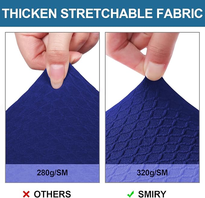 Smiry Waterproof Seat Covers for Dining Room Chairs Set of 4, Stretch Jacquard - Image 4