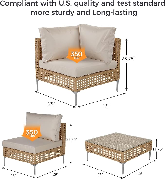 Grand patio 15-Piece Wicker Patio Furniture Set - Image 5