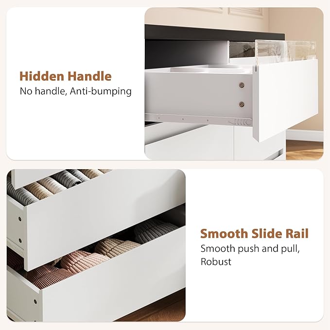 Jocoevol Modern LED 6 Drawer Dresser - Image 6
