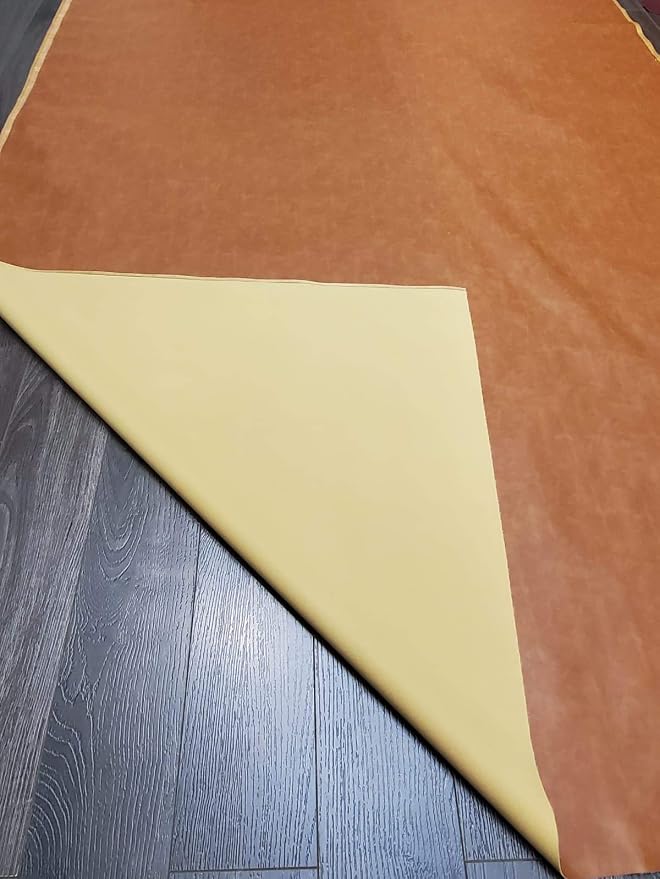 NAT Leathers Tan Cognac Soft Faux Vegan Leather 1 Yard Cut by the Yard - Image 5