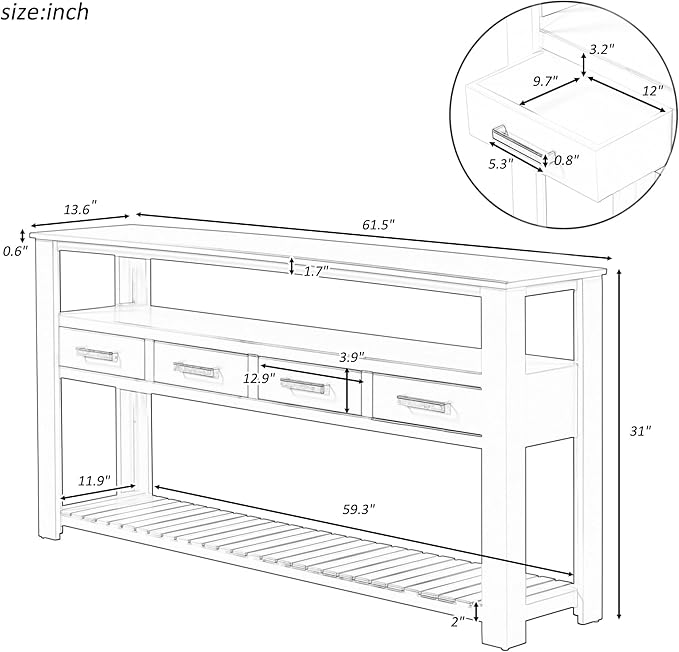 LKTART Console Table for Entryway - Image 3