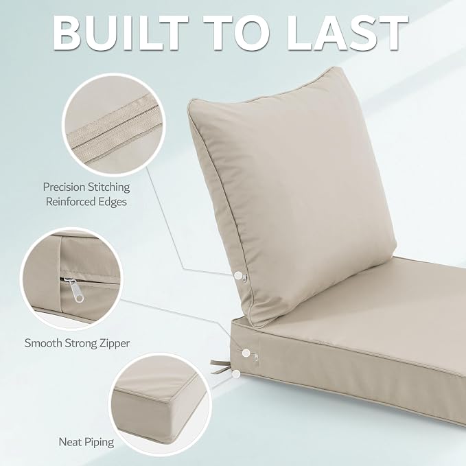 24x24 Inch Outdoor Chair Cushions Set of 4, Patio Furniture Cushions - Image 6