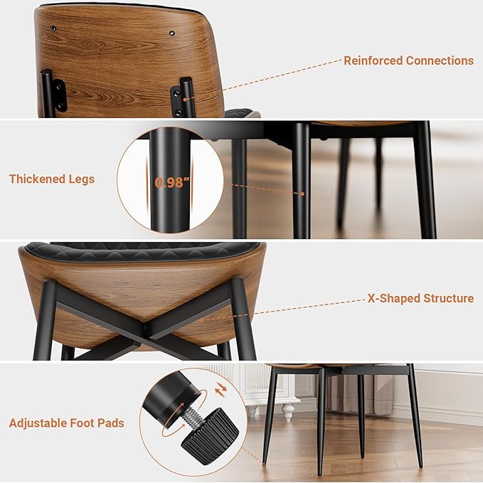 YaFiti Dining Chairs Set of 6, Mid Century Modern Accent Dining Room and - Image 7
