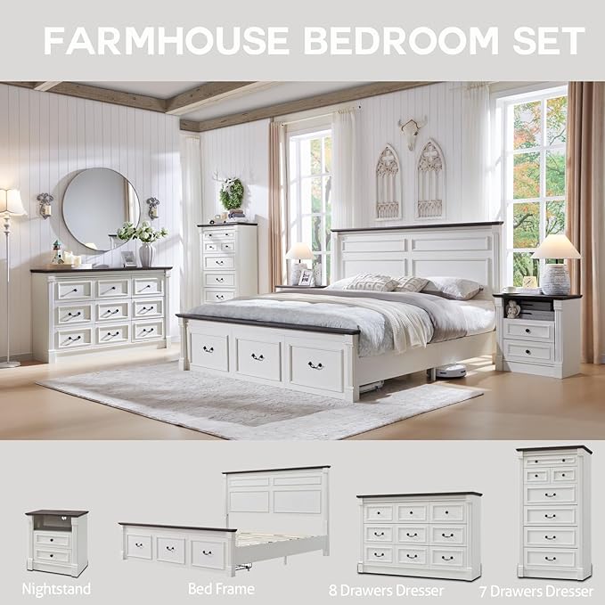 Aitjunz Farmhouse King Size Bed Frame - Image 6