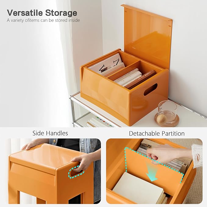 Nightstand Bedside Table with Storage Space, Dorm and Small Spaces, Easy - Image 5