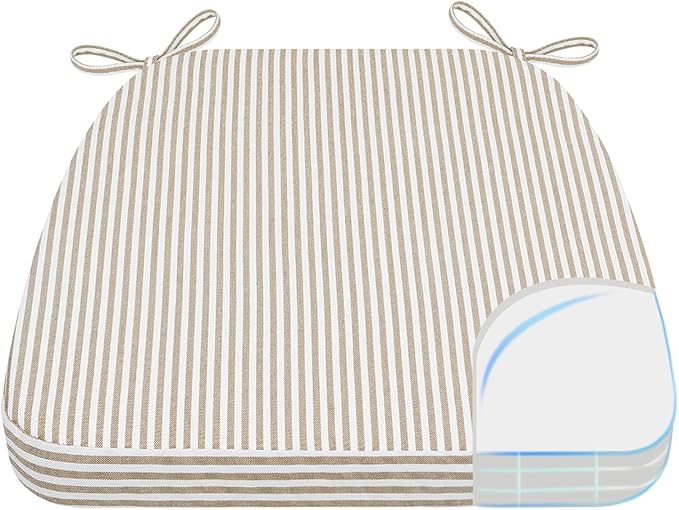 AAAAAcessories D-Shaped Chair Cushions, Machine-Washable Cover, Natural Sand by AAAAAcessories