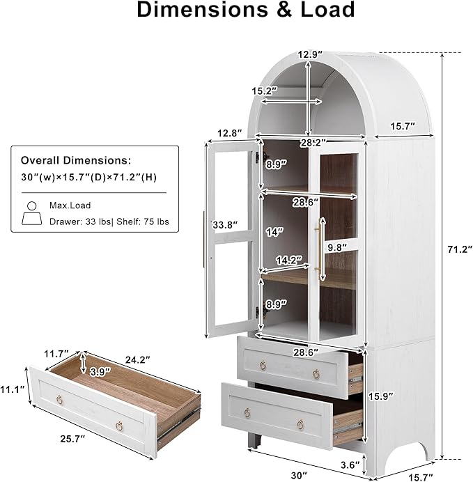 71" Arched Storage Cabinets - Image 2