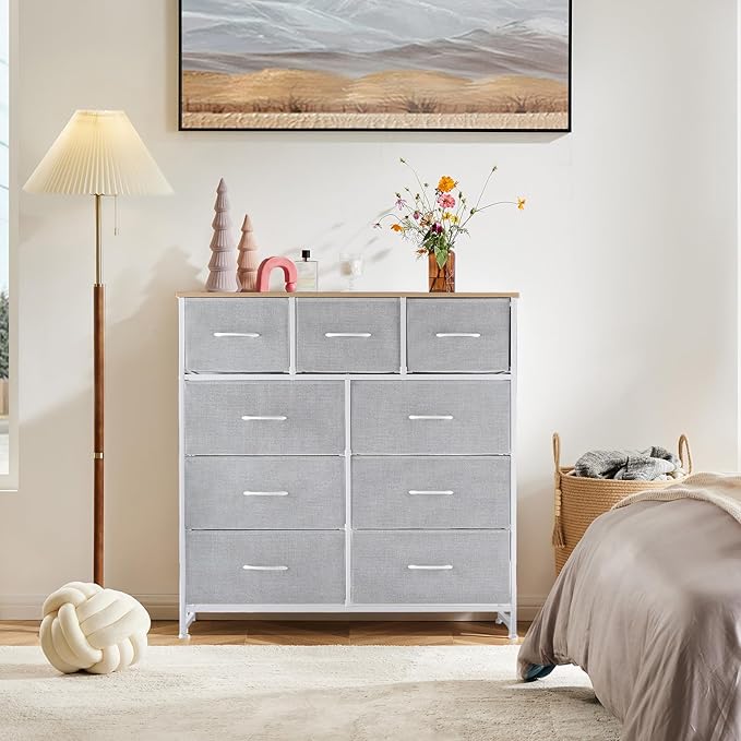 DUMOS 9 Drawer Dresser for Bedroom, Fabric Storage Organizer - Image 2