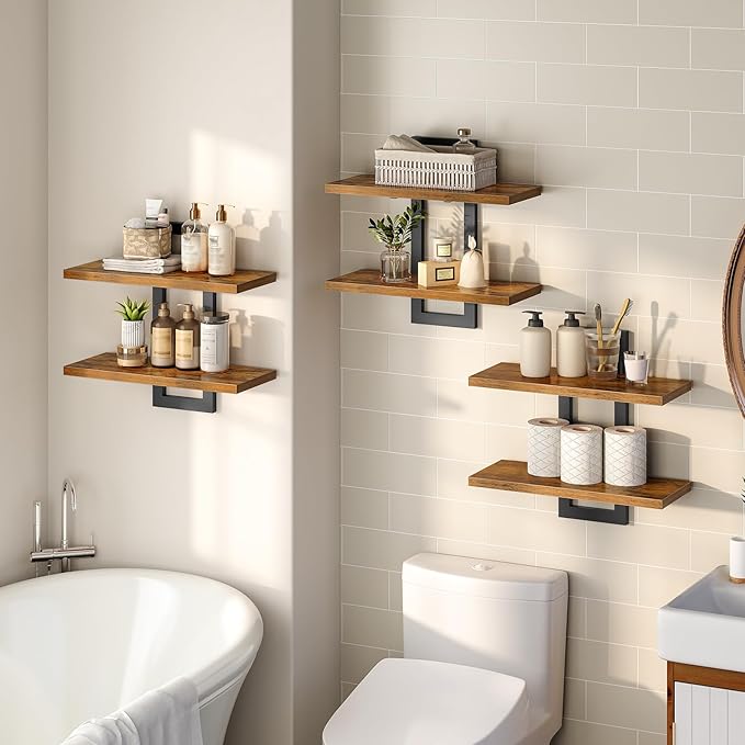 HOOBRO Floating Shelves, 15 Inch Wall Shelf Set of 3, Wall Mounted Storage - Image 9