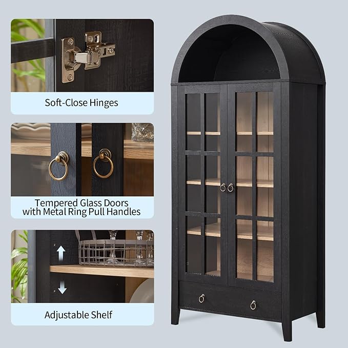 RowyPoey Farmhouse Arched Cabinet - Image 6