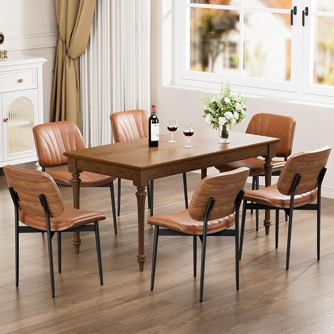YaFiti Dining Chairs Set of 6, Dining Room and Kitchen Chairs, Mid Century - Image 3