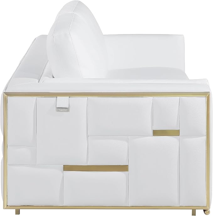 Blackjack Furniture Catania Modern Top Grain Italian Leather Sofa Set - Image 22