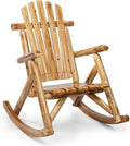 Outvita Wooden Rocking Chair, Fir Log Adirondack Rocker, Outdoor Wood Accent by Outvita