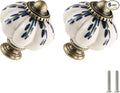 Ivory Pumpkin Knobs 6 Pack Ceramic Cabinet Knobs Vintage Drawer Pulls by Zernmiarder