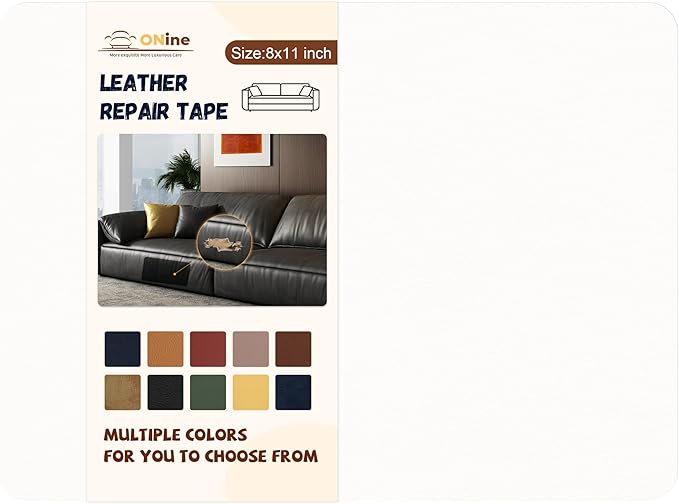 ONine Leather Repair Patch，Self-Adhesive Couch Patch，Multicolor Available by Onine