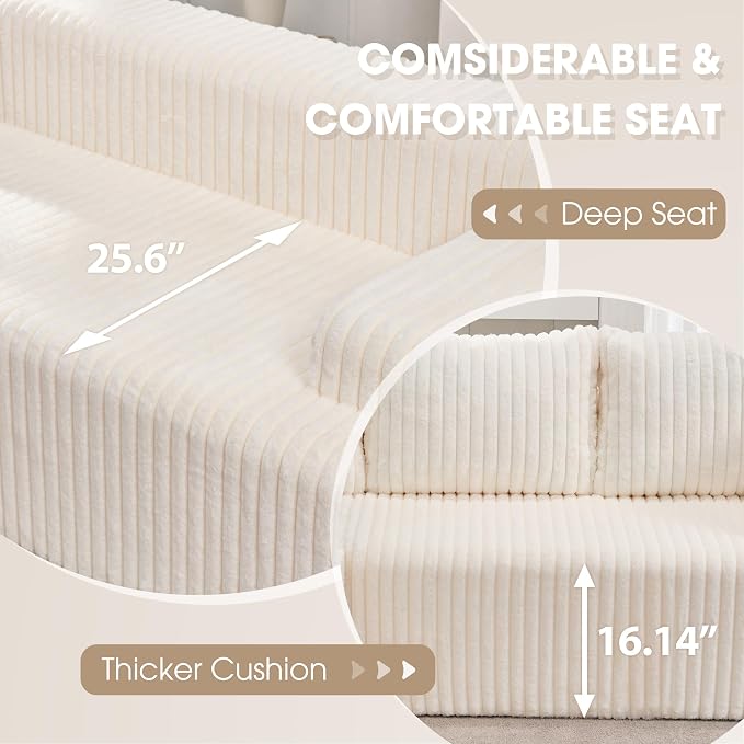 Hobestluk Modular Sectional Sofa Couches L-Shape Couch 3 Seat Modular Sofa - Image 5