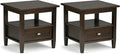 SIMPLIHOME Warm Shaker Solid Wood 20 inch Wide Transitional-Style End Tables in by SimpliHome