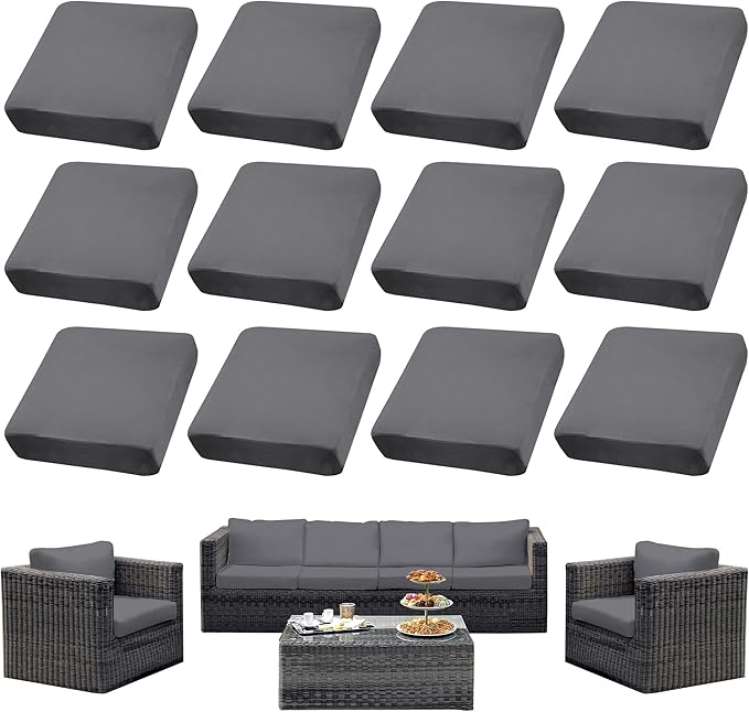 Outdoor Cushion Covers Set, Replacement by SUKAIKEQA