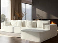 138" Cloud Sectional Couch, Comfort L Shaped Boneless Couch by VYUXWO