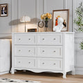 VINGLI White Dresser 6 Drawer, Wood Dresser Chest of Drawers, Clothes Dressers by VINGLI