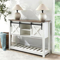 White Farmhouse Entryway Table, Rustic Hallway Table by Home