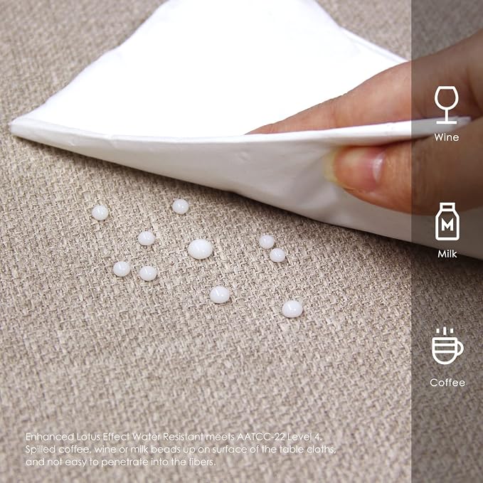 BALCONY & FALCON Round Tablecloth Washable Wrinkle Resistant and Water Proof - Image 3