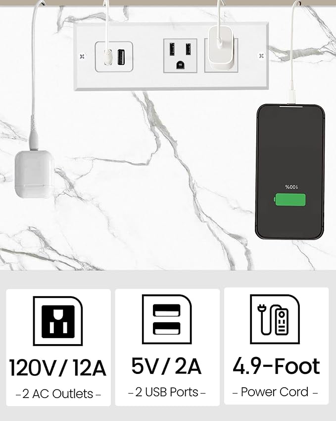 TUTOTAK End Table with Charging Station, Small Side Table, Nightstand Bedside - Image 7