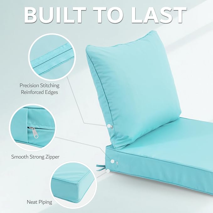 24x24 Inch Outdoor Chair Cushions Set of 4, Patio Furniture Cushions - Image 6