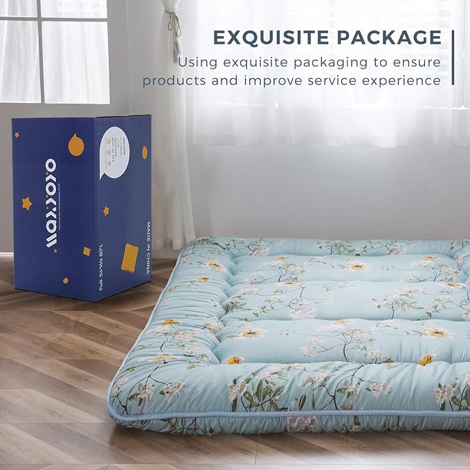 MAXYOYO Rustic Floral Korean Floor Mattress Japanese Futon, Foldable Roll Up - Image 5
