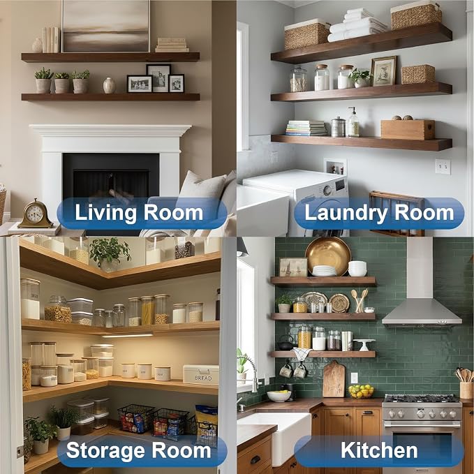 LEOPO 12-Pack 8 inch Floating Shelf Brackets, Hidden Shelf Bracket - Image 8