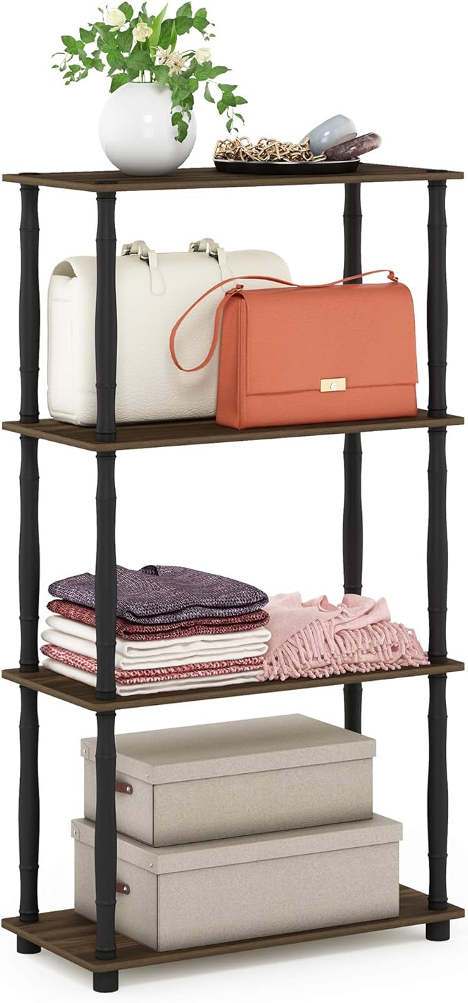 Furinno Turn-N-Tube 4-Tier Multipurpose Shelf Display Rack, Classic Tubes by Furinno-FitsYourSpaceFitsYourBudget