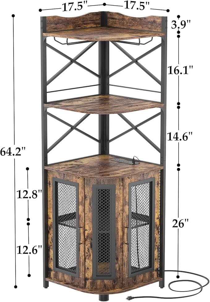 Aheaplus Corner Bar Cabinet - Image 3