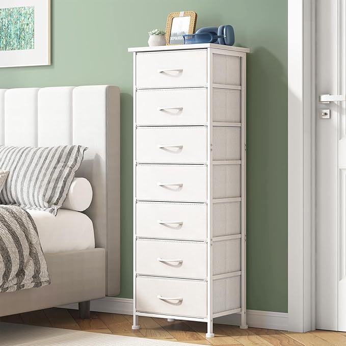 Fixwal Tall Narrow White Dresser by Fixwal