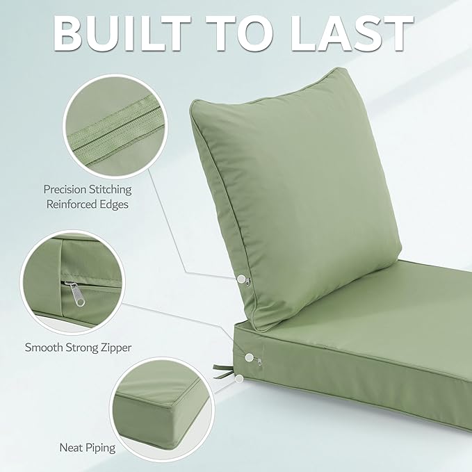 24x24 Inch Outdoor Chair Cushion - Image 6