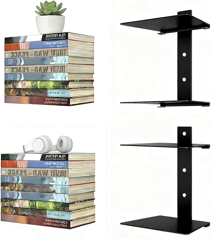 Invisible Floating Bookshelves 4 Tier, Heavy Duty Metal Book Organizer by liberty