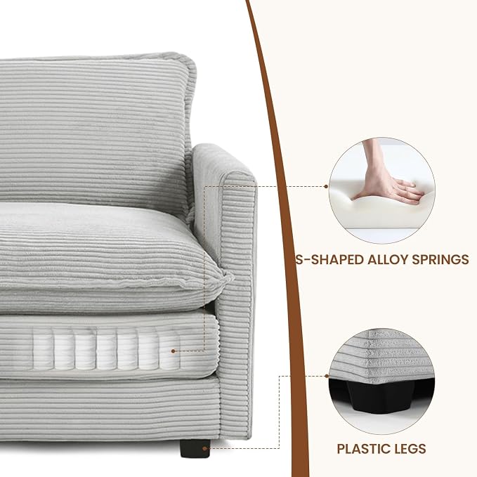 ROWHY 78'' Sectional 2 Seat Cloud Loveseat - Image 4