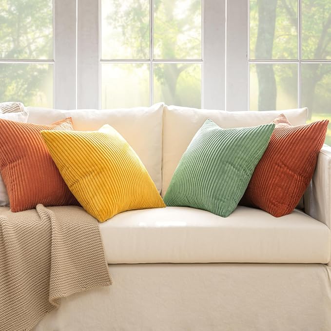 MIULEE Decorative Throw Pillow Covers 18x18 Inch Set of 4, Vibrant Cushion - Image 4