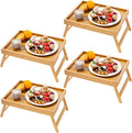 Fibogollo 4 Pack Bamboo Bed Tray Table by Fibogollo