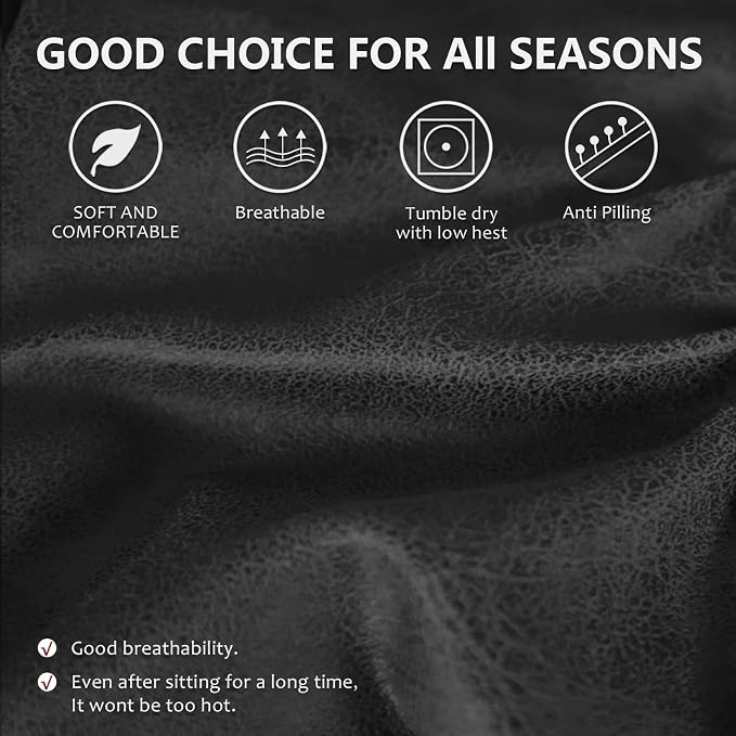ANARACHON Loveseat Recliner Cover Leather Look Recliner Loveseat Covers - Image 4