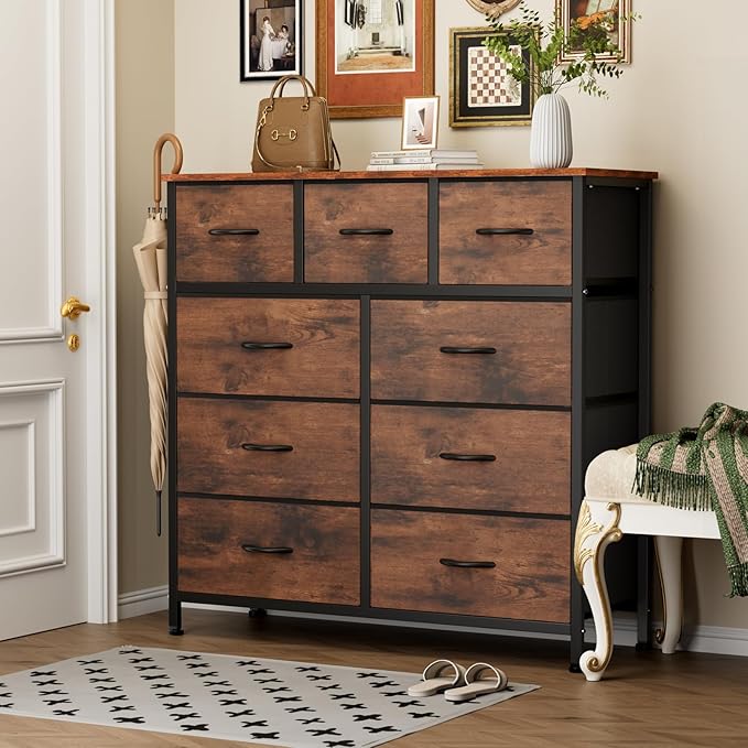 Sweetcrispy 9-Drawer Fabric Dresser Storage Tower - Image 2