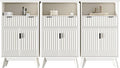Fatmok Buffet Cabinet with Storage Set of 3, Wood Buffet Sideboard Console Table by Fatmok
