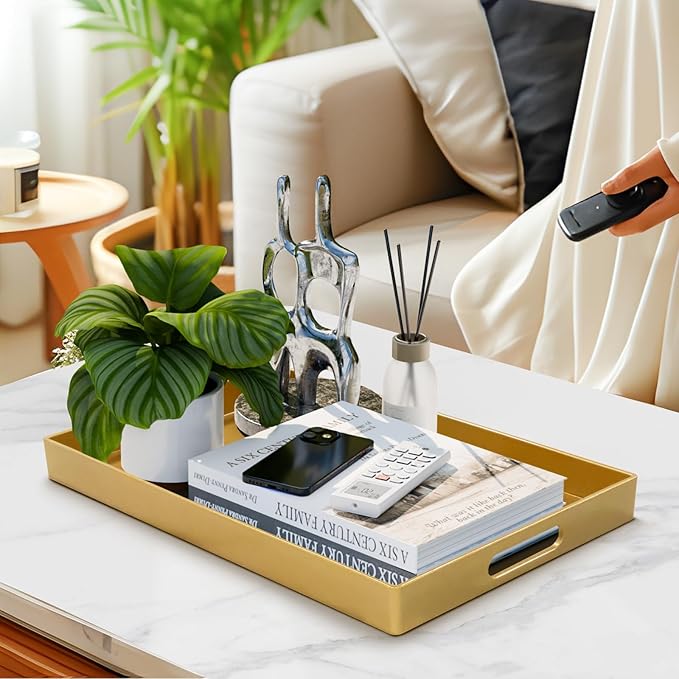 MAONAME Gold Decorative Tray for Coffee Table, Modern Serving Tray - Image 6