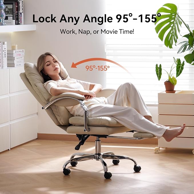 LEAGOO Office Chair with Foot Rest, Ergonomic Executive Office Chair with Arms - Image 4