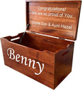 Personalized Engraved Name, Fully Assembled, Solid Wood Storage Trunk by Unknown