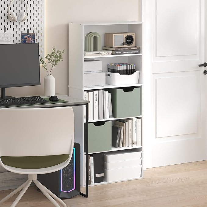 Furinno Jaya Book Shelf, 5-Tier Bookshelf, 52 Inch Tall Standing Bookcase by Furinno-FitsYourSpaceFitsYourBudget