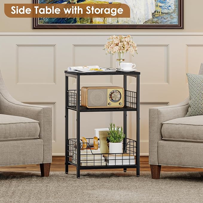 X-cosrack Side Table, Small End Table Record Player Stand - Image 2