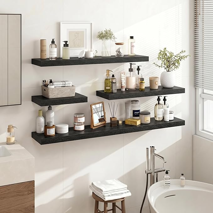 Acovy 48 Inch Floating Shelves, Wooden Shelves - Image 2
